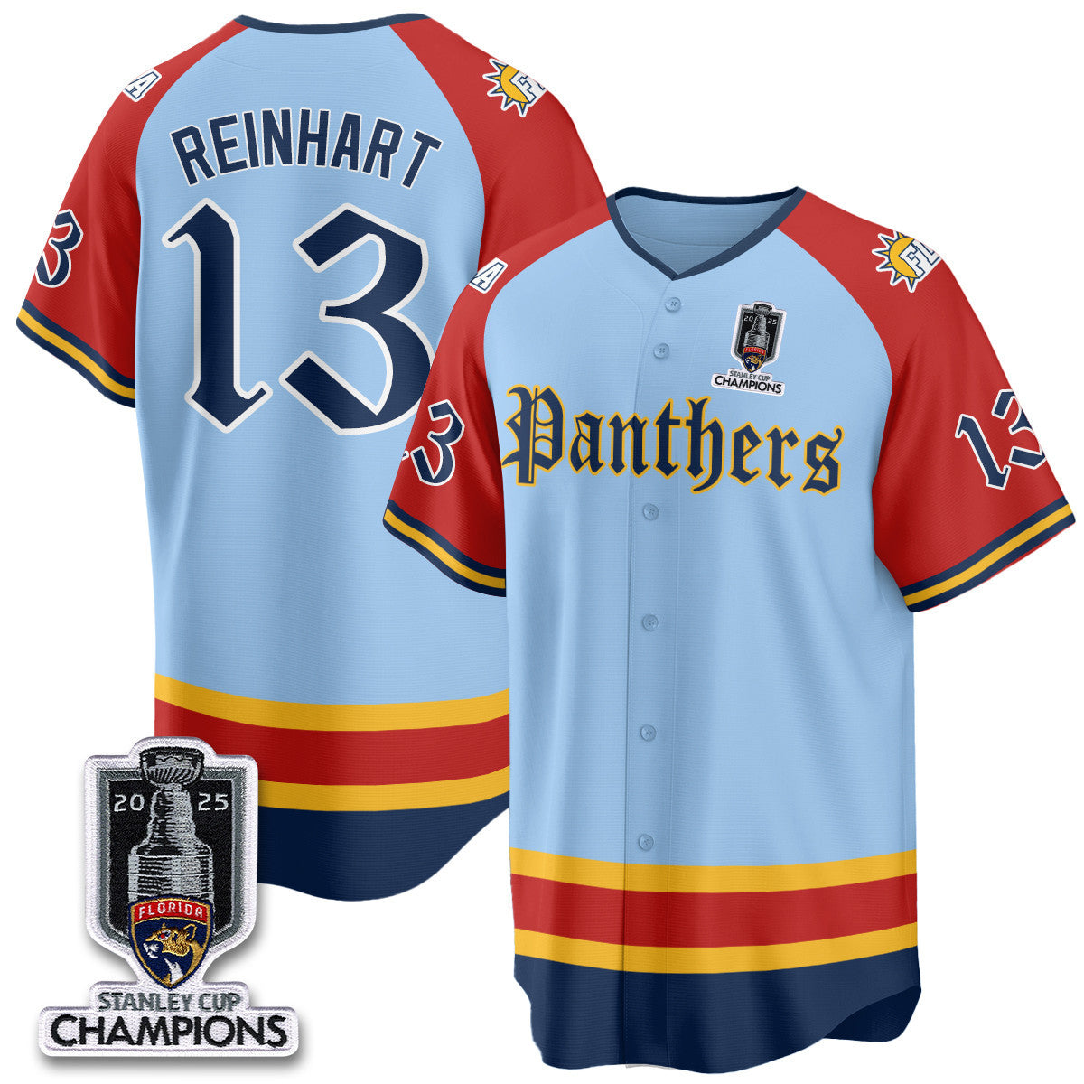 FLA 2025 Stanley Cup Champions Baseball Men Jersey V2 - All Stitched