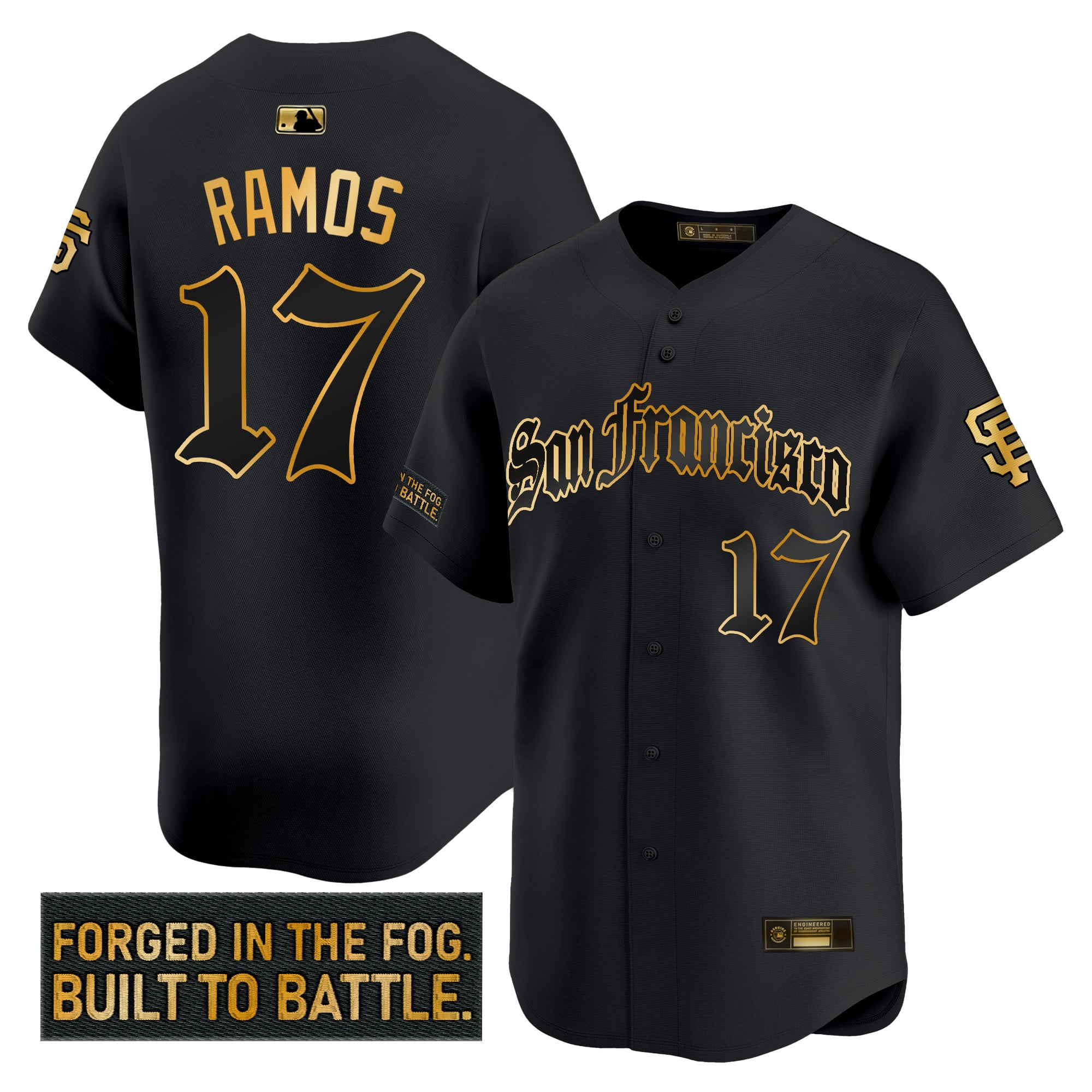 SF 'Gothic Fog Edition' Gold Vapor Premier Limited Jersey - All Stitched