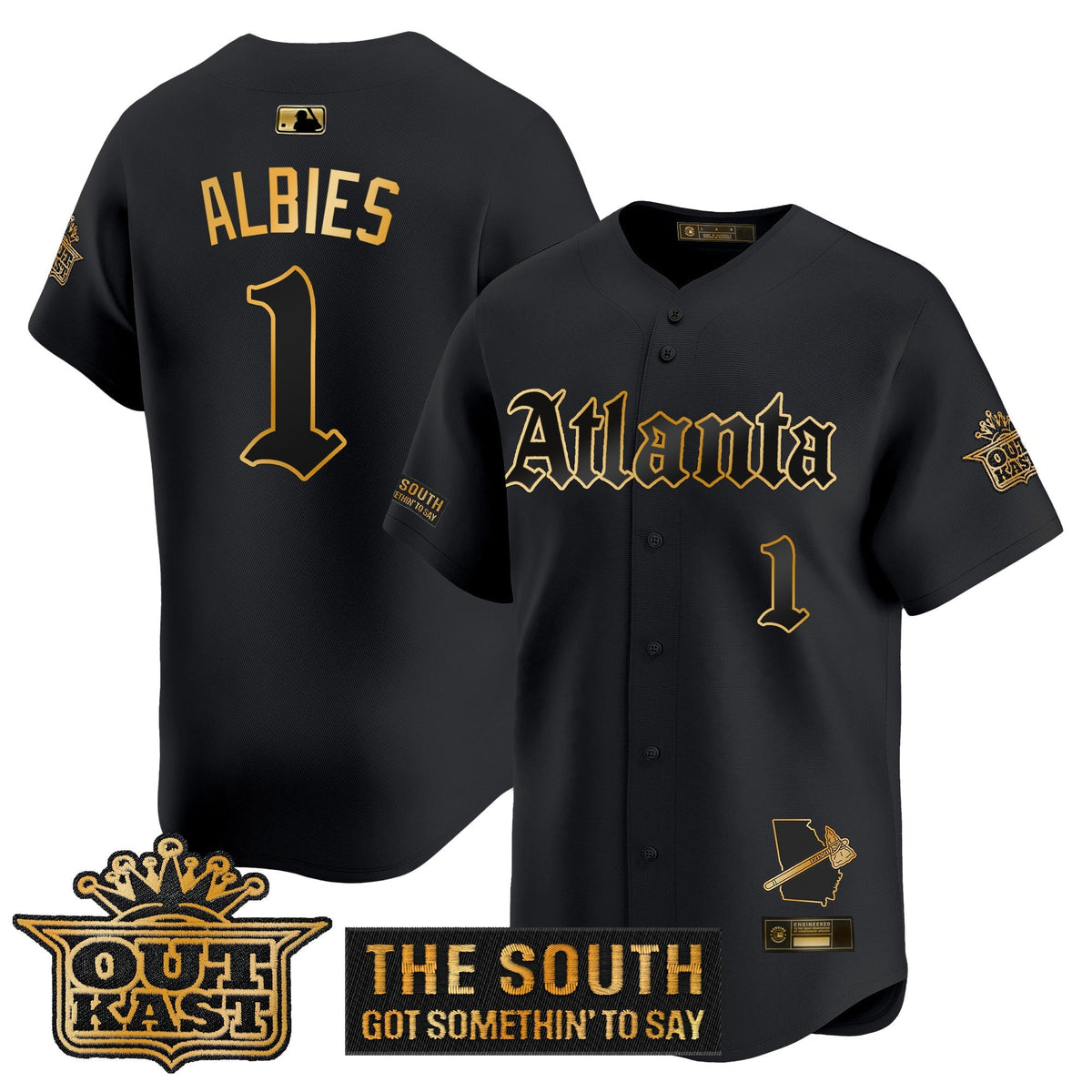 ATL 'Gothic South x Outkast Edition' Gold Vapor Premier Limited Jersey - All Stitched