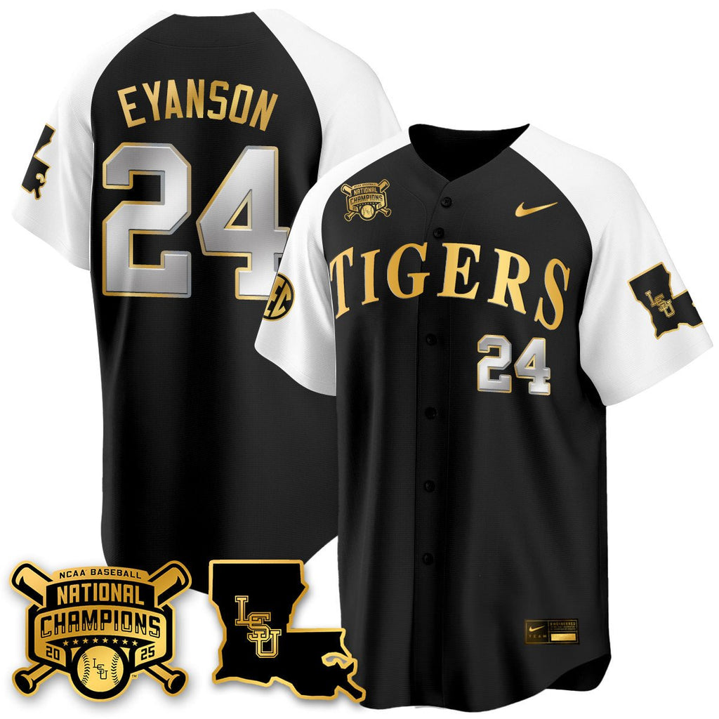 LSU 2025 World Series Champions Limited Gold Jersey - All Stitched
