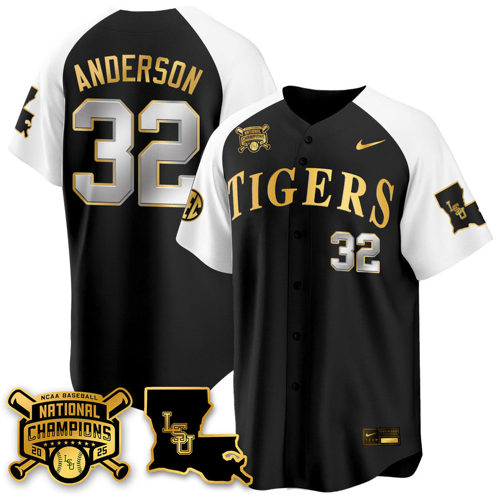 LSU 2025 World Series Champions Limited Gold Men Jersey - All Stitched