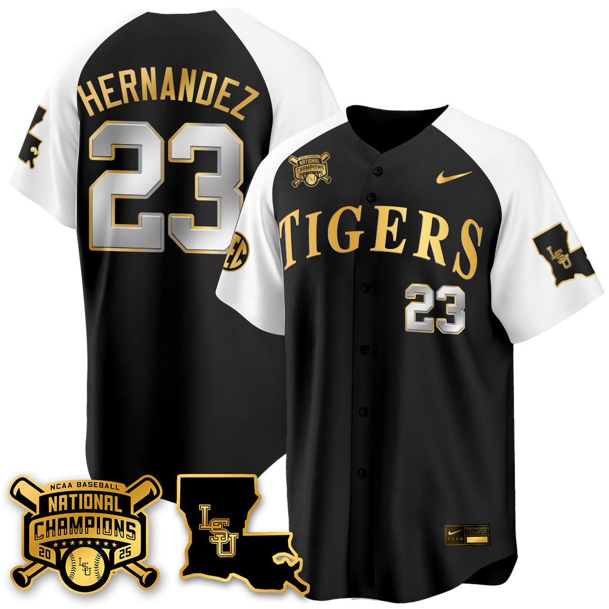 LSU 2025 World Series Champions Limited Gold Men Jersey - All Stitched