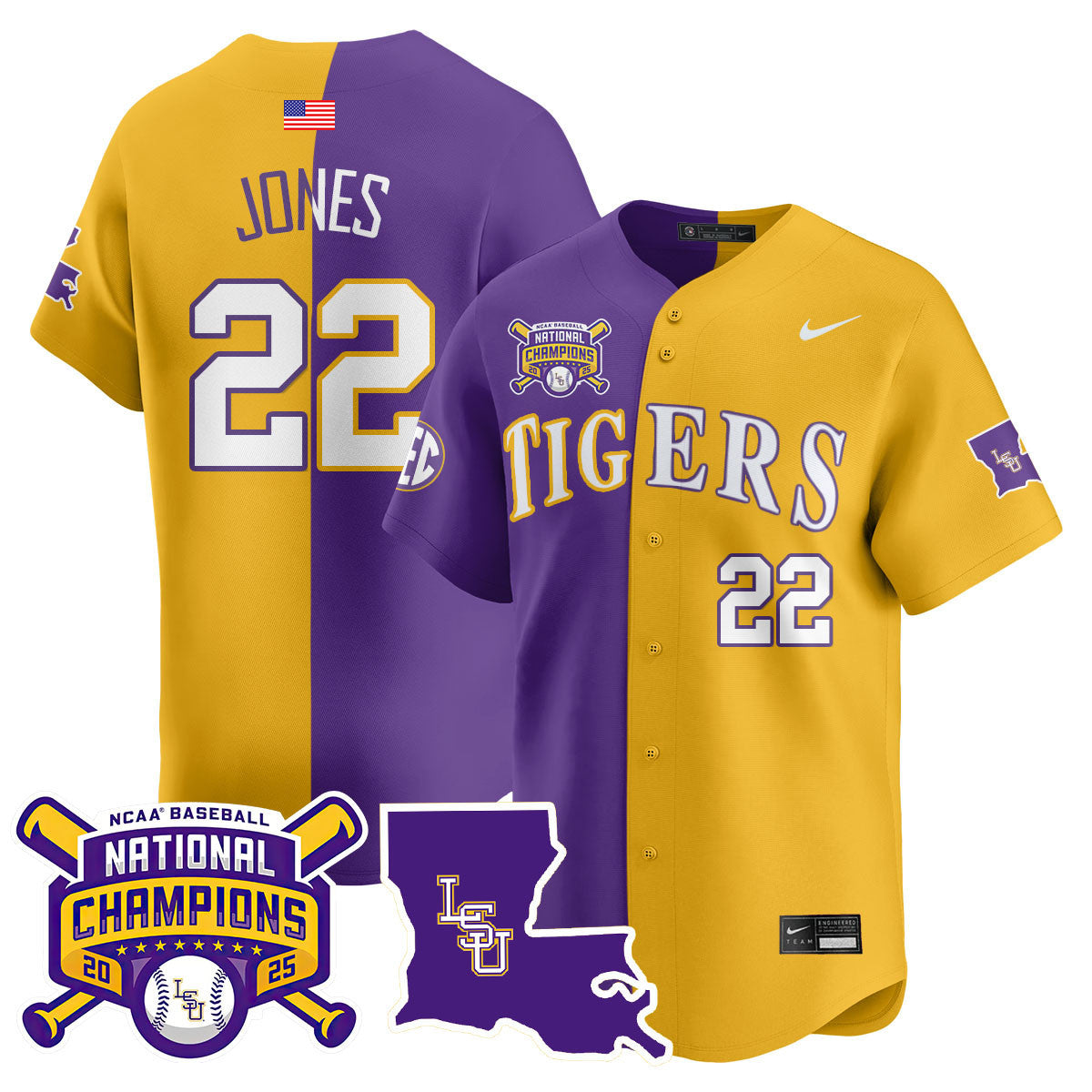 LSU 2025 World Series Champions Limited Jersey - All Stitched