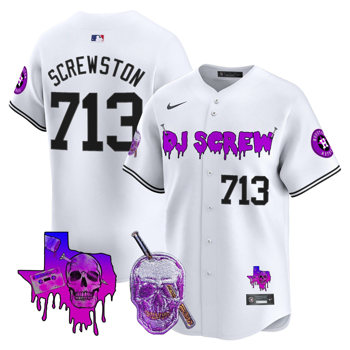 Astros DJ Screw Vapor Premier Limited Jersey - All Stitched