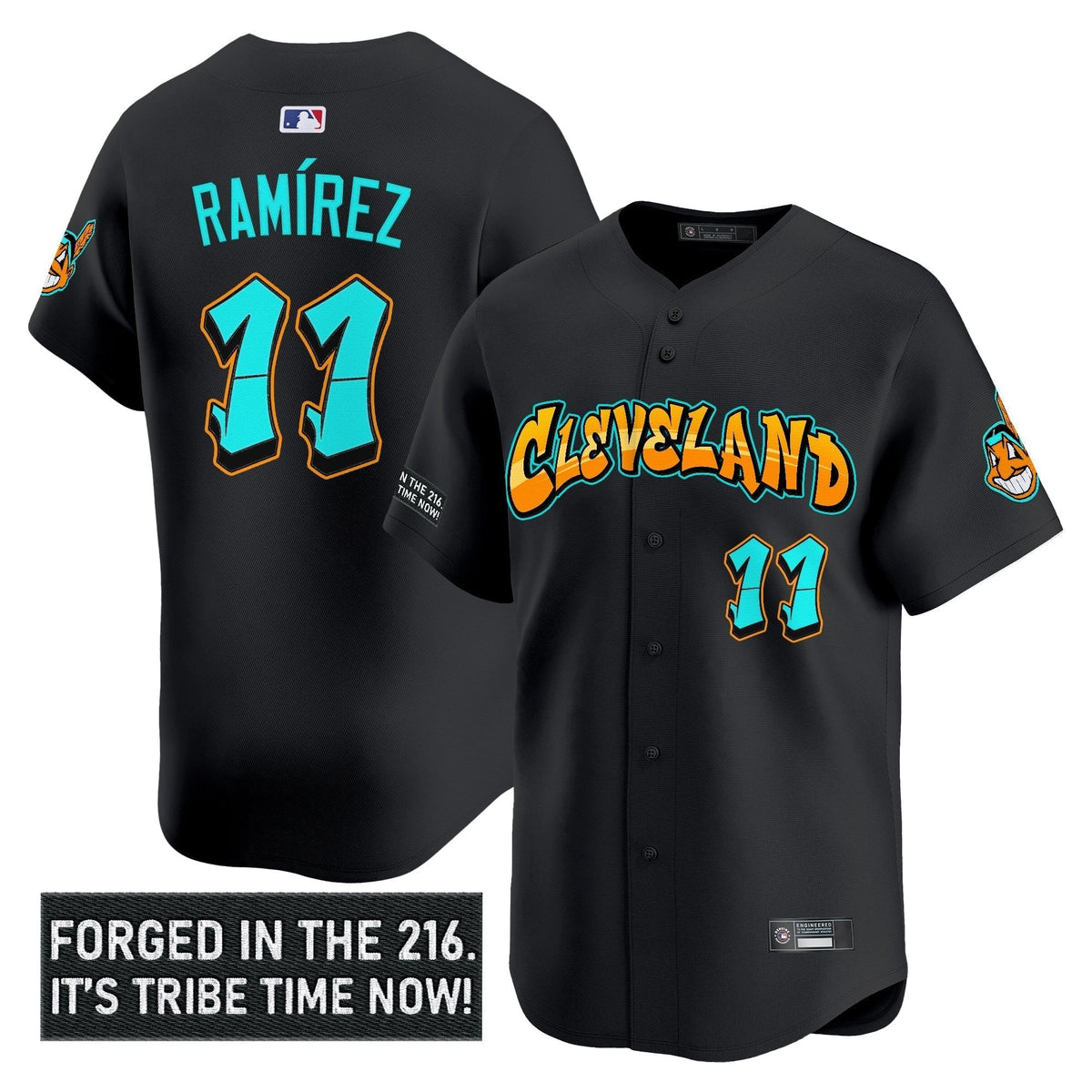 Cleveland Indians 'Graffiti 216 Ink Edition' Vapor Premier Limited Men Jersey - All Stitched
