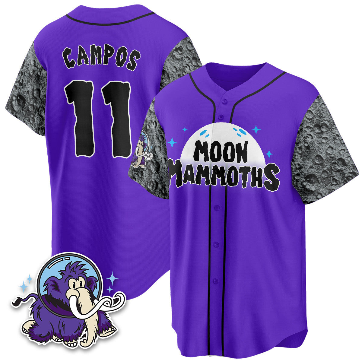 Erie SeaWolves 2025 Moon Mammoths Alternate Jersey - All Stitched