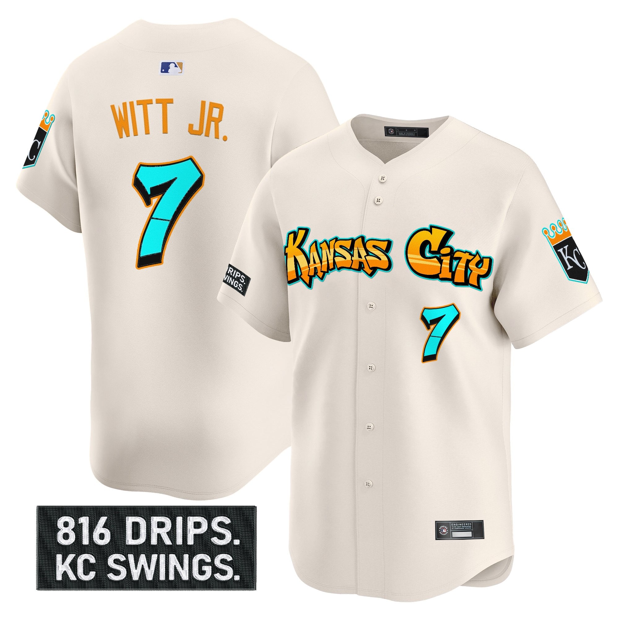 KC 'Graffiti Crown Drop Edition' Vapor Premier Limited Jersey - Stitched