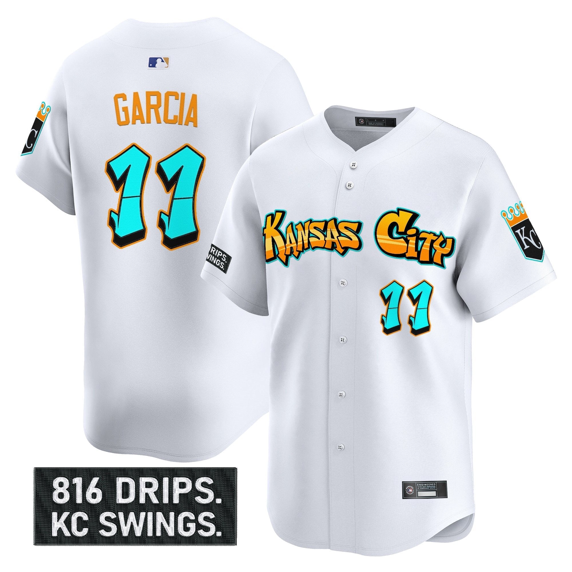 KC 'Graffiti Crown Drop Edition' Vapor Premier Limited Jersey - All Stitched