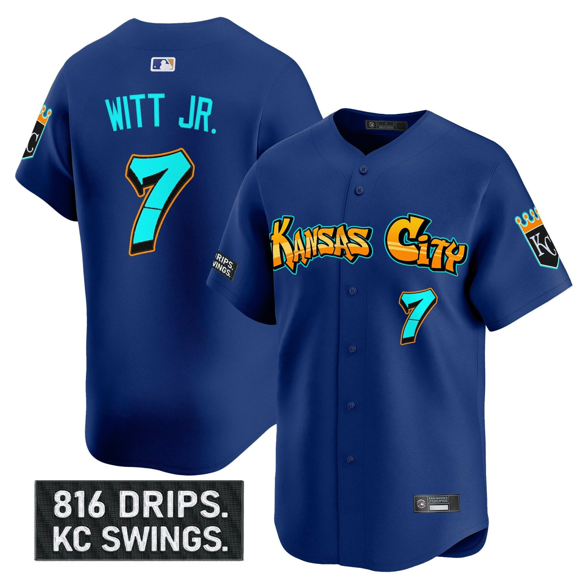 KC 'Graffiti Crown Drop Edition' Vapor Premier Limited Jersey - All Stitched