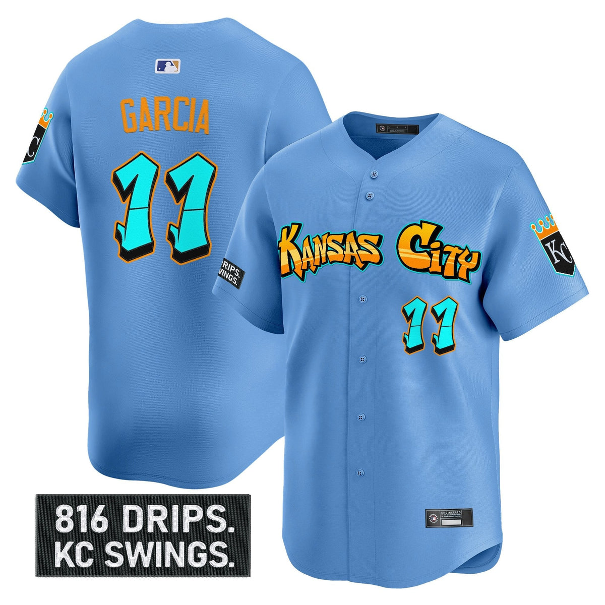 KC 'Graffiti Crown Drop Edition' Vapor Premier Limited Jersey - All Stitched