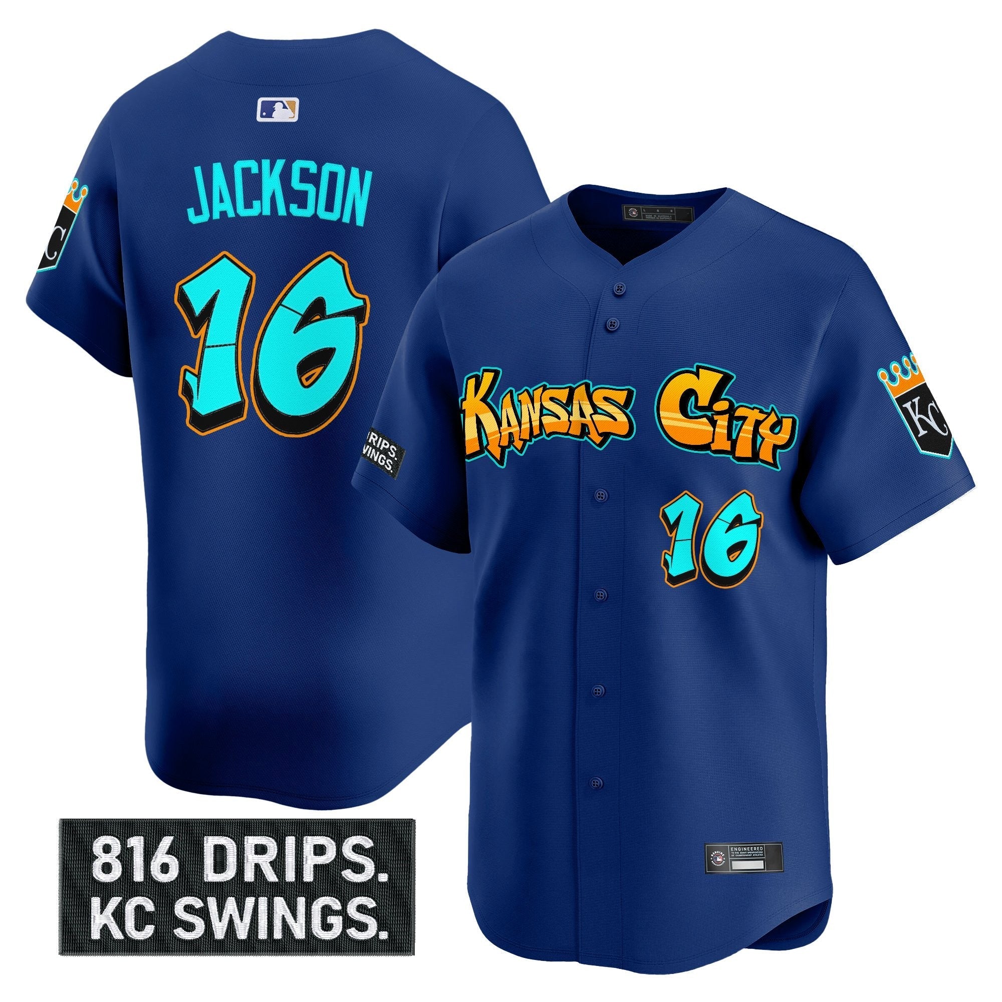 KC 'Graffiti Crown Drop Edition' Vapor Premier Limited Jersey - All Stitched