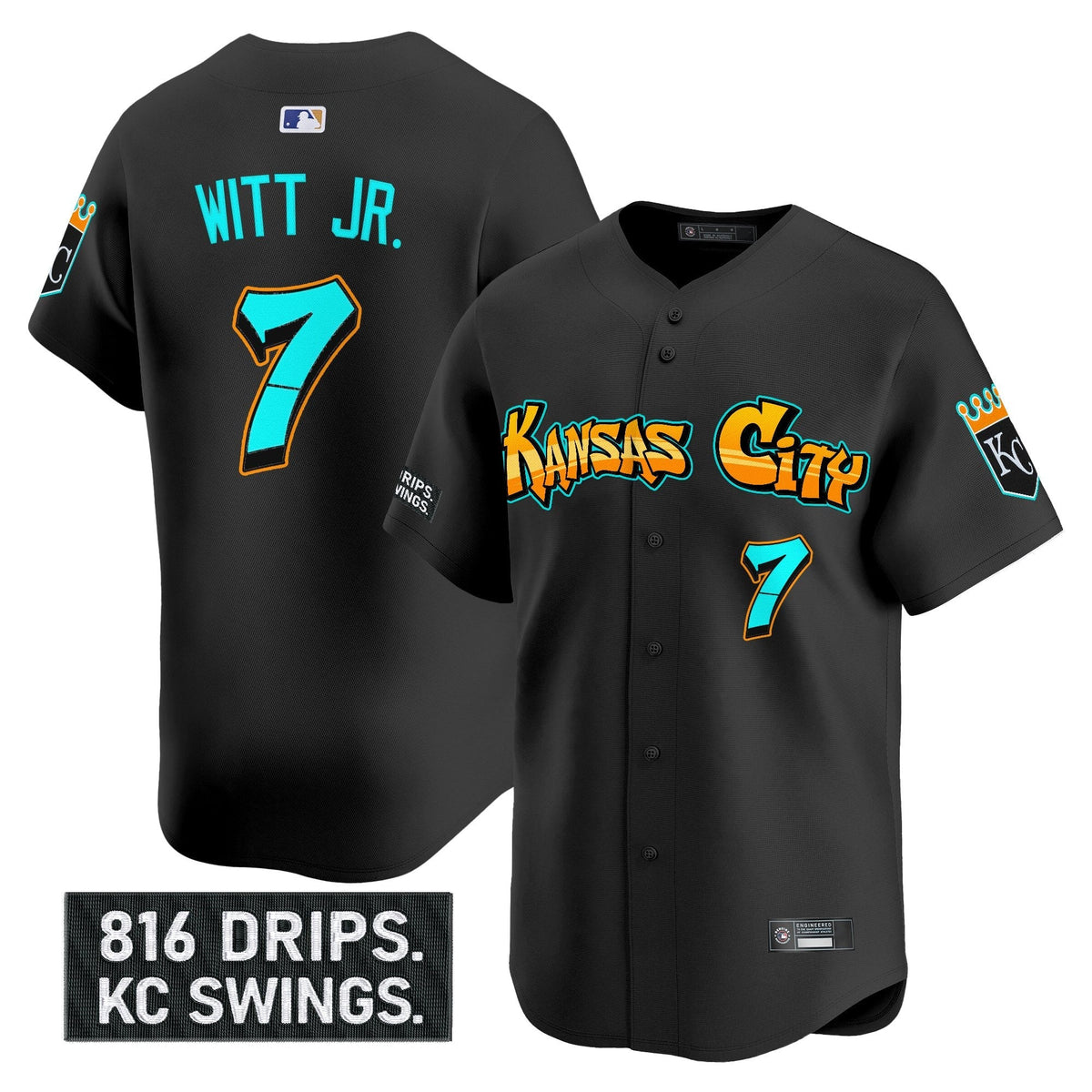 KC 'Graffiti Crown Drop Edition' Vapor Premier Limited Jersey - All Stitched