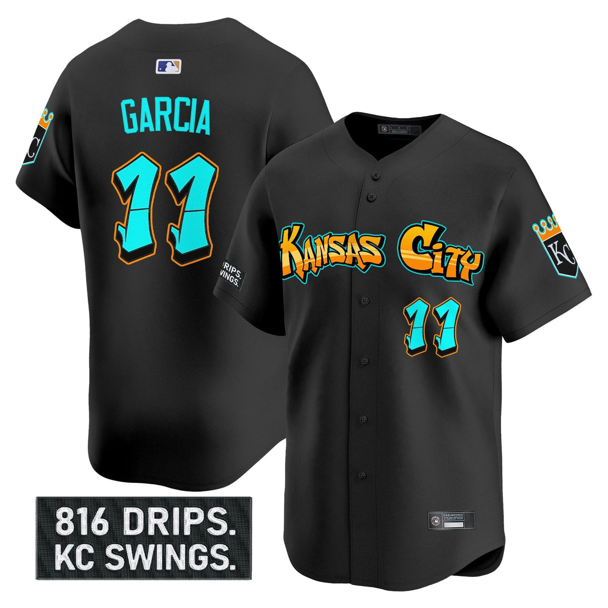 KC 'Graffiti Crown Drop Edition' Vapor Premier Limited Jersey - All Stitched