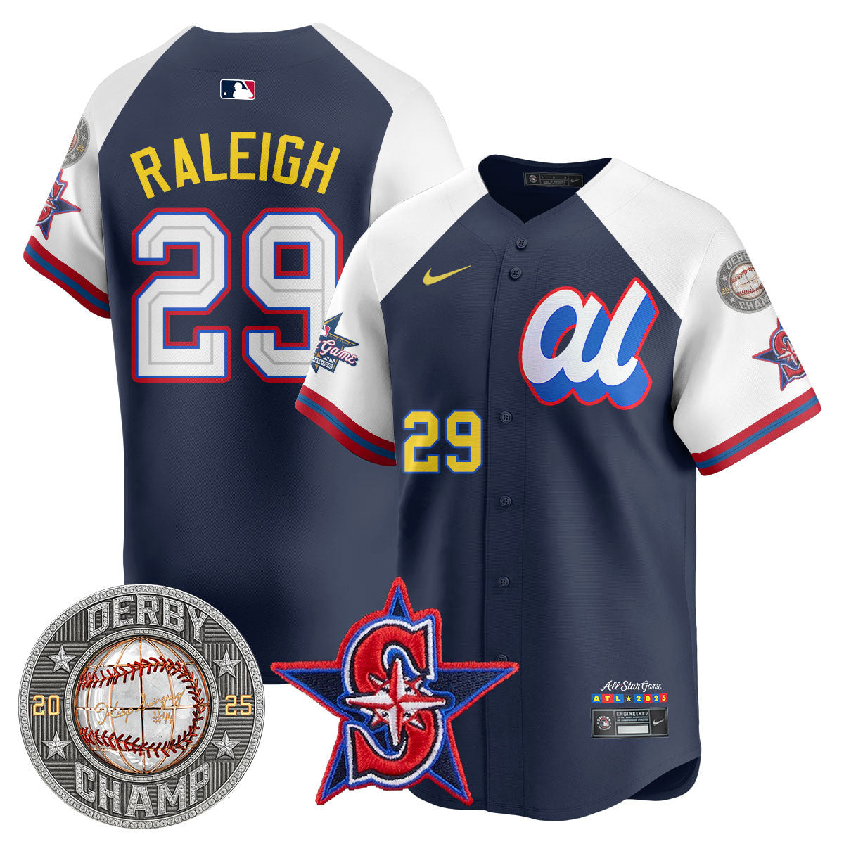Cal Raleigh HRDERBY Champion AL 2025 MLB All-Star Jersey V1 - All Stitched