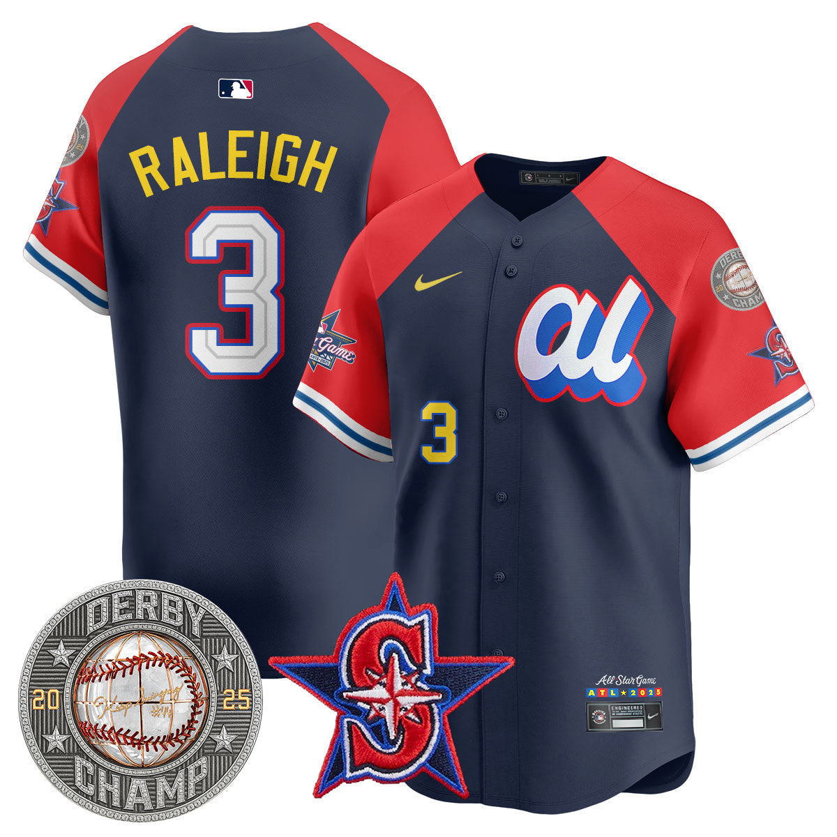 Cal Raleigh HRDERBY Champion AL 2025 MLB All-Star Jersey V1 - All Stitched