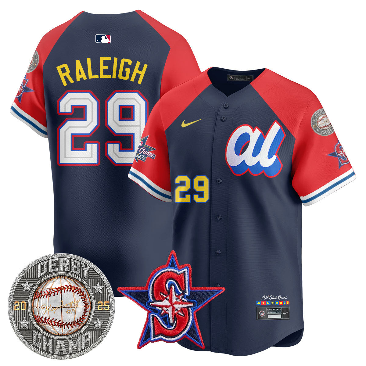 Cal Raleigh HRDERBY Champion AL 2025 MLB All-Star Jersey V1 - All Stitched