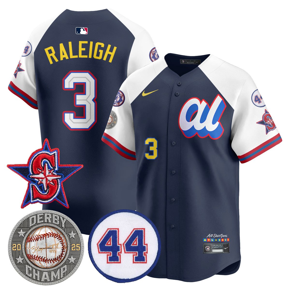 Cal Raleigh HRDERBY Champion AL 2025 MLB All-Star Jersey V2 - All Stitched