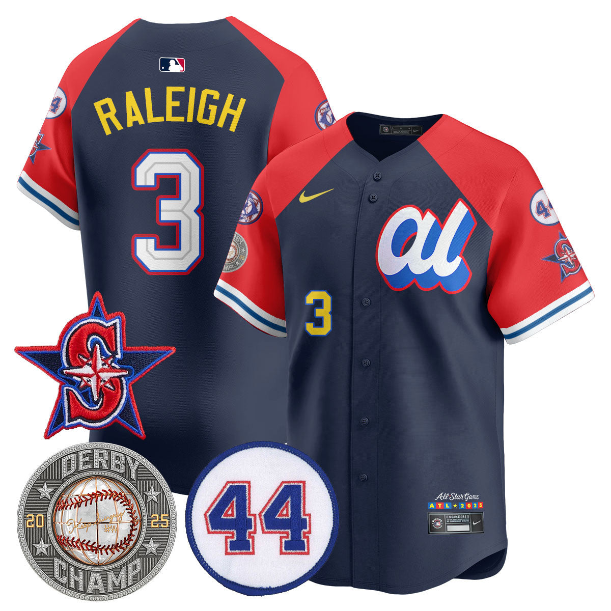 Cal Raleigh HRDERBY Champion AL 2025 MLB All-Star Jersey V2 - All Stitched