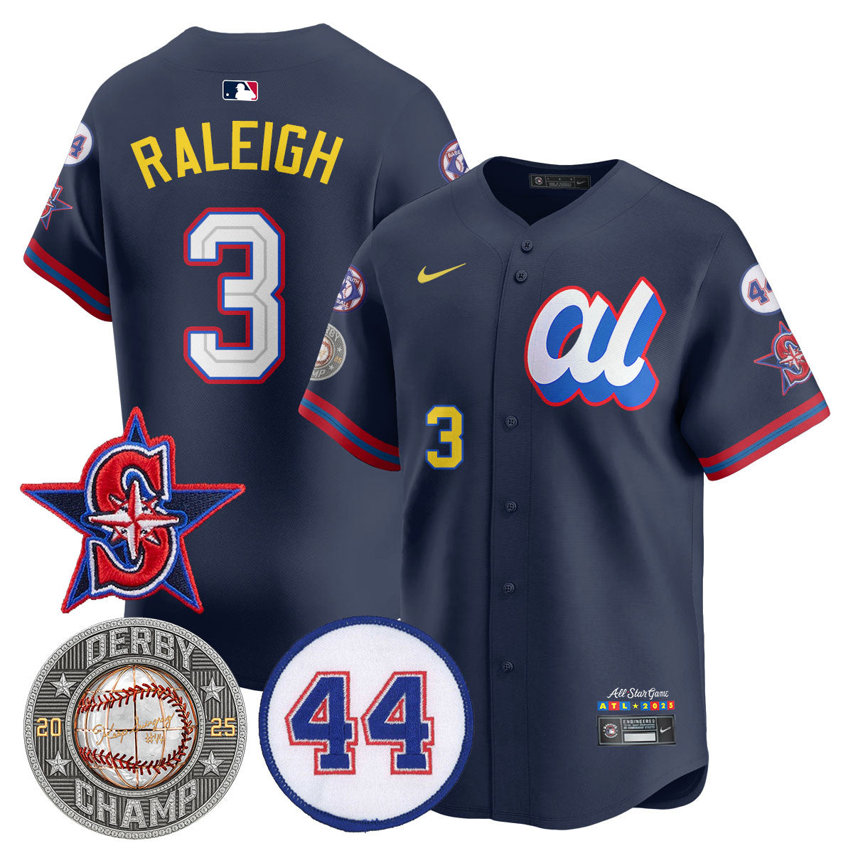 Cal Raleigh HRDERBY Champion AL 2025 MLB All-Star Men Jersey V2 - All Stitched