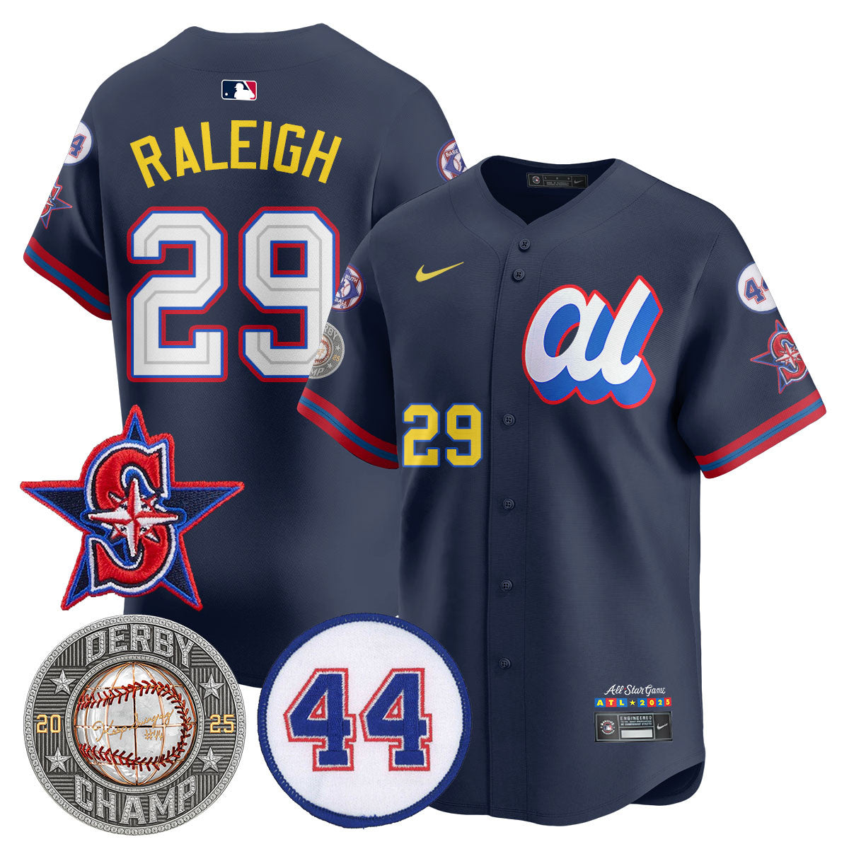 Cal Raleigh HRDERBY Champion AL 2025 MLB All-Star Men Jersey V2 - All Stitched