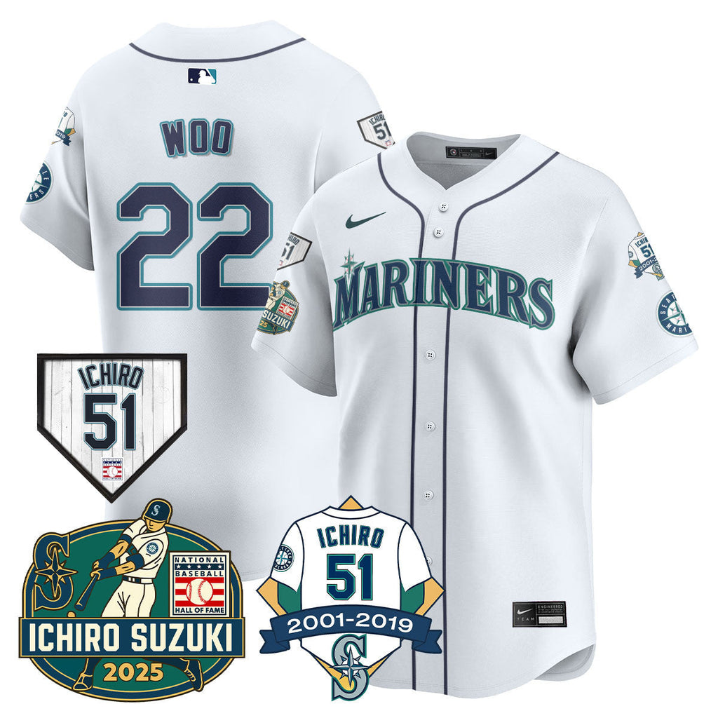 SEA Ichiro Number Retirement Jersey - Stitched