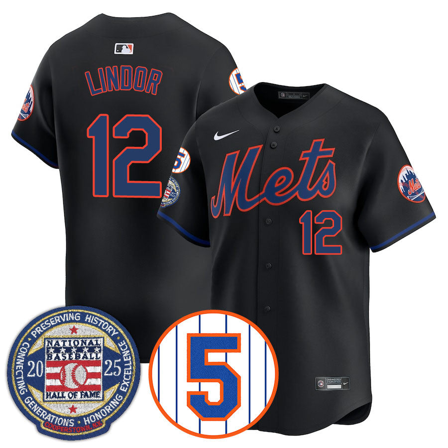 NYM Number Retirement & Hall of Fame Gold Men Jersey - All Stitched