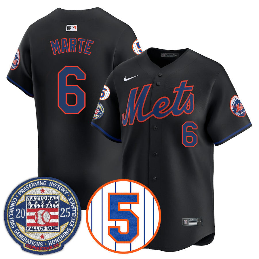 NYM Number Retirement & Hall of Fame Gold Men Jersey - All Stitched
