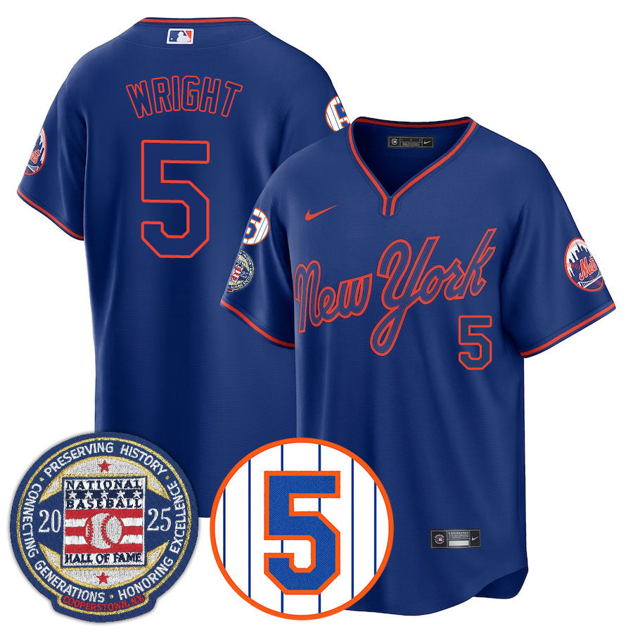 NYM Number Retirement & Hall of Fame Gold Men Jersey - All Stitched