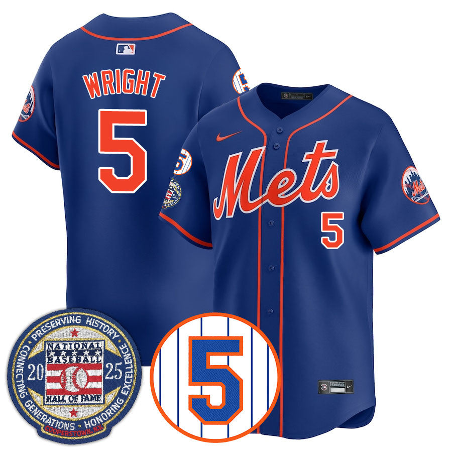 NYM Number Retirement & Hall of Fame Gold Men Jersey - All Stitched