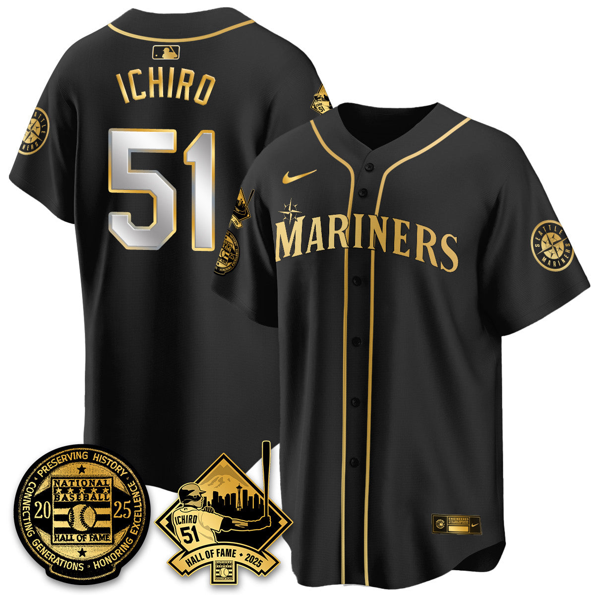 SEA Ichiro Number Retirement Men Jersey V2 - All Stitched