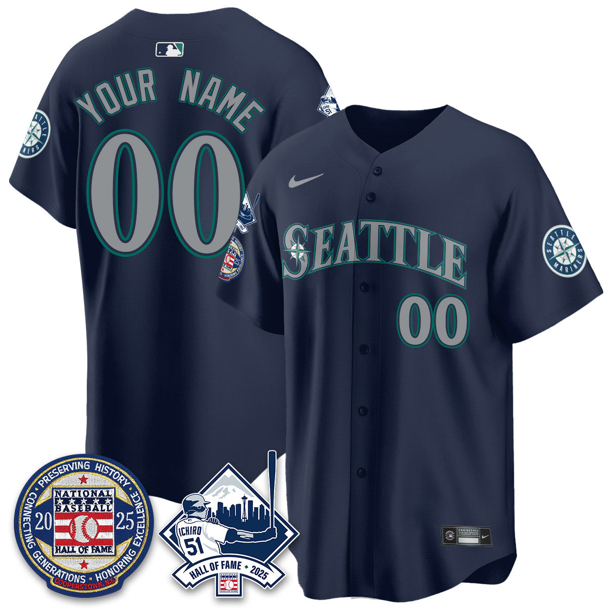 SEA Ichiro Number Retirement Jersey V2 - All Stitched