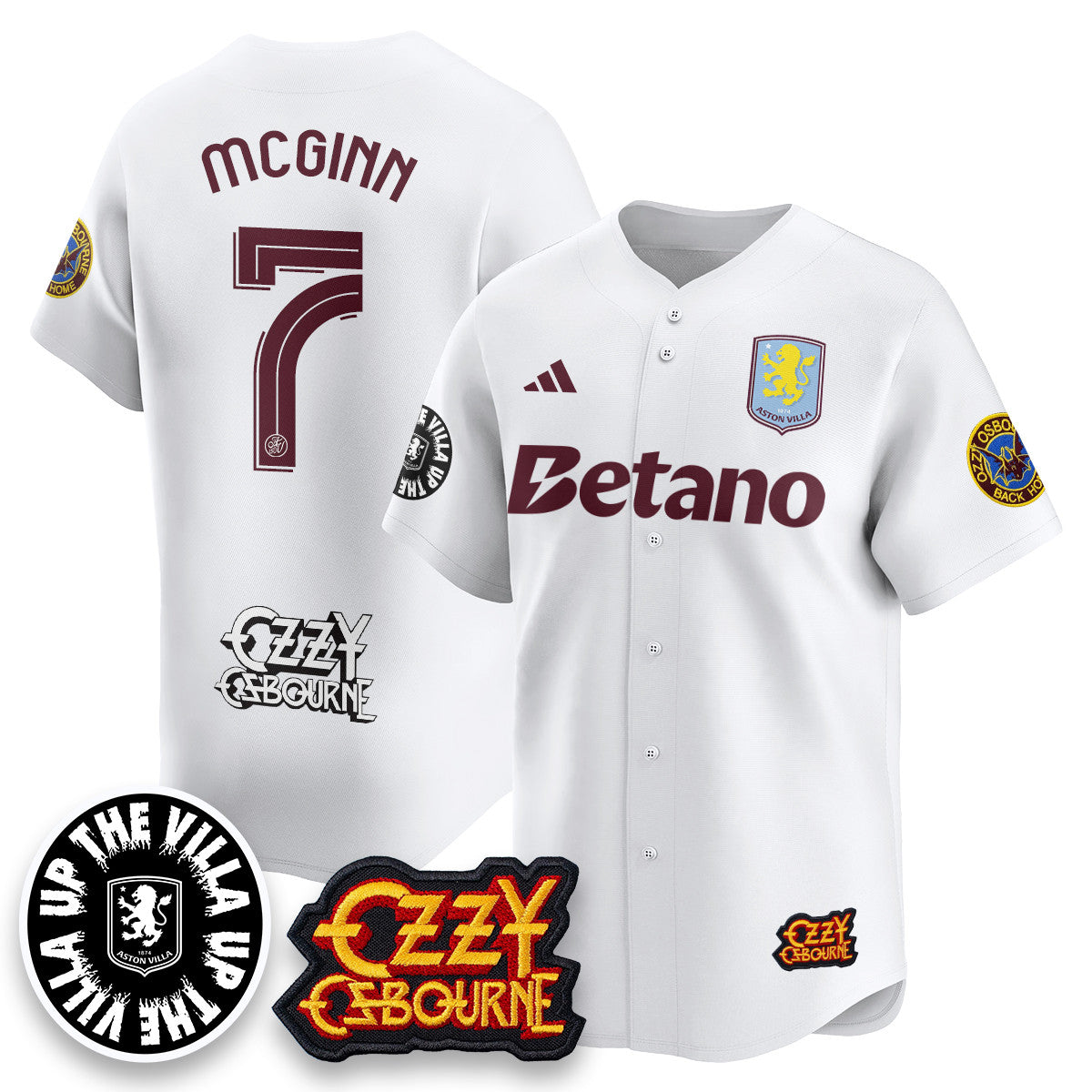 Aston Villa Ozzy Osbourne Back Home Baseball Jersey - All Stitched