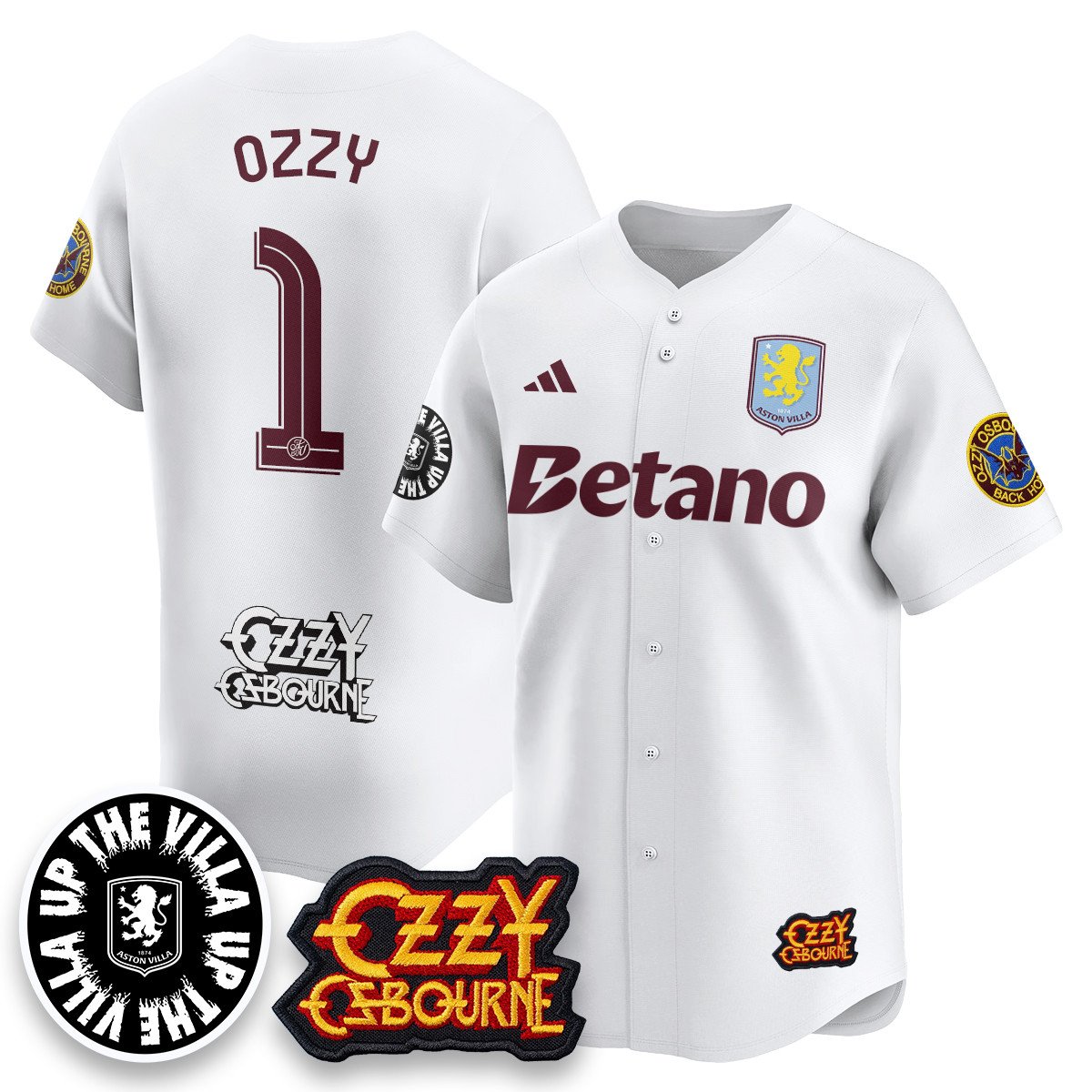 Aston Villa Ozzy Osbourne Back Home Baseball Men Jersey - All Stitched