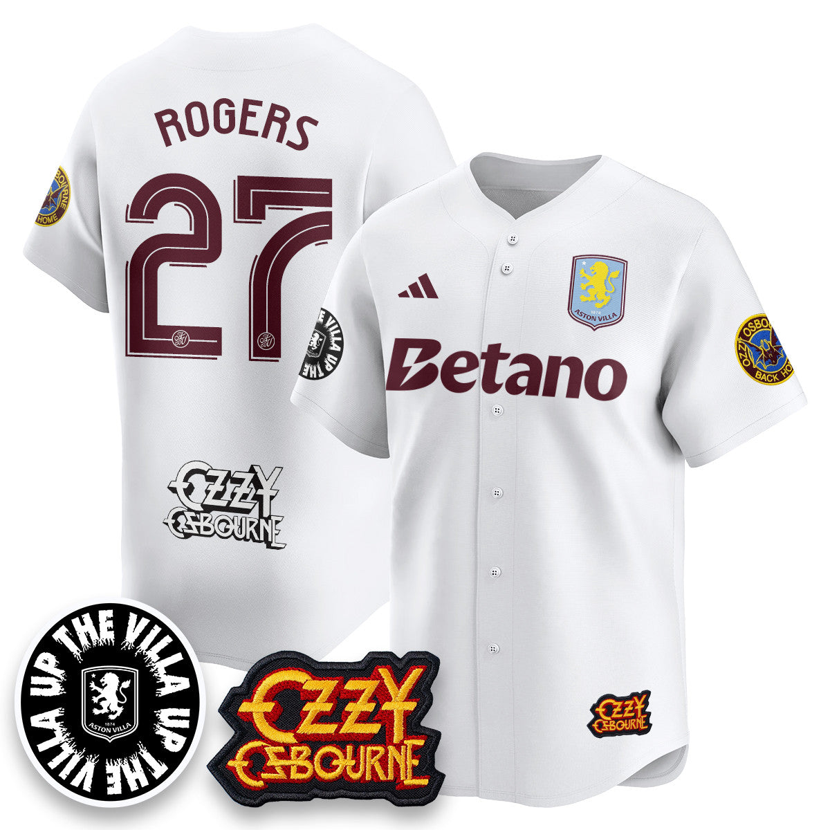 Aston Villa Ozzy Osbourne Back Home Baseball Jersey - All Stitched