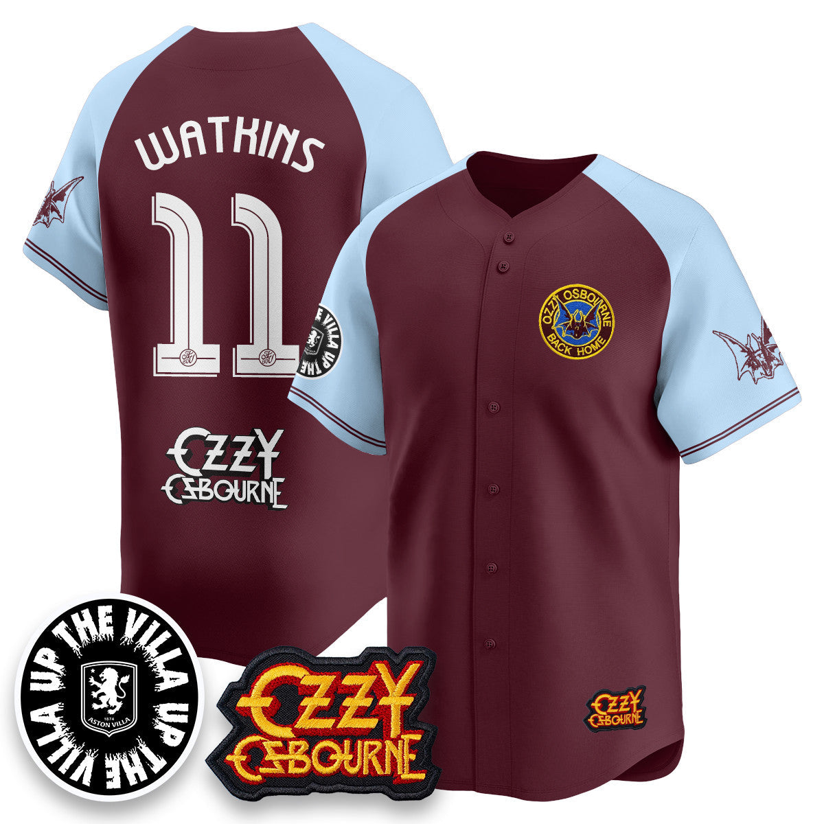 Aston Villa Ozzy Osbourne Back Home Baseball Men Jersey - All Stitched