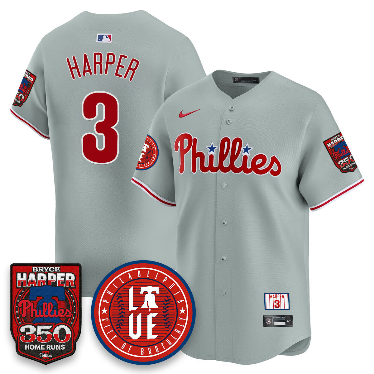 Bryce Harper PHI 350 Home Runs Men Jersey - All Stitched