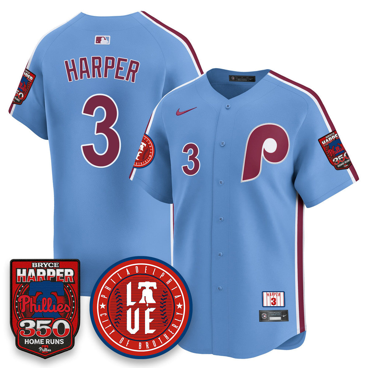 Bryce Harper PHI 350 Home Runs Men Jersey - All Stitched