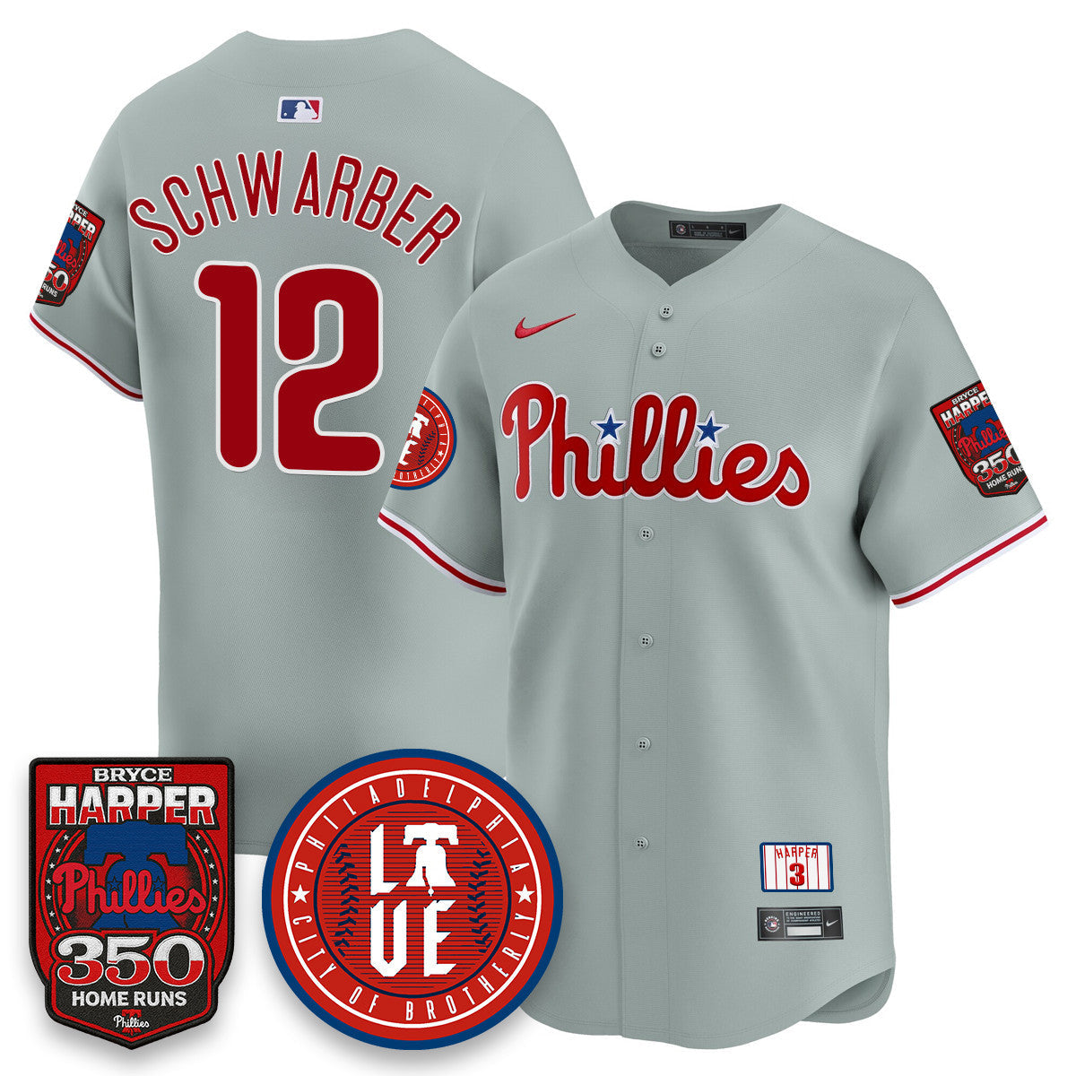 Bryce Harper PHI 350 Home Runs Men Jersey - All Stitched