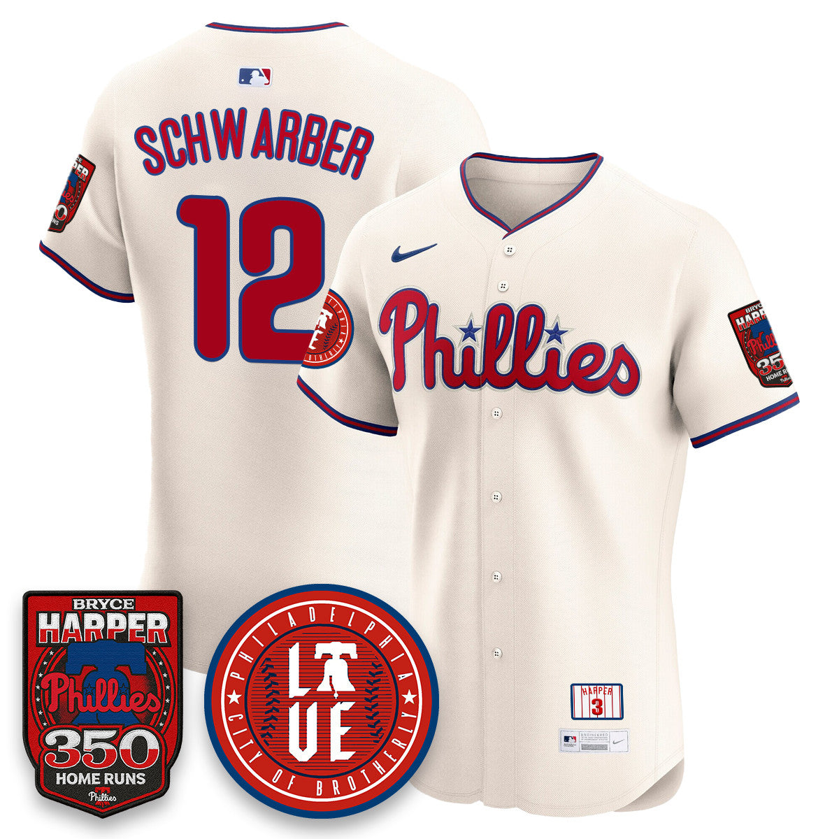 Bryce Harper PHI 350 Home Runs Men Jersey - All Stitched