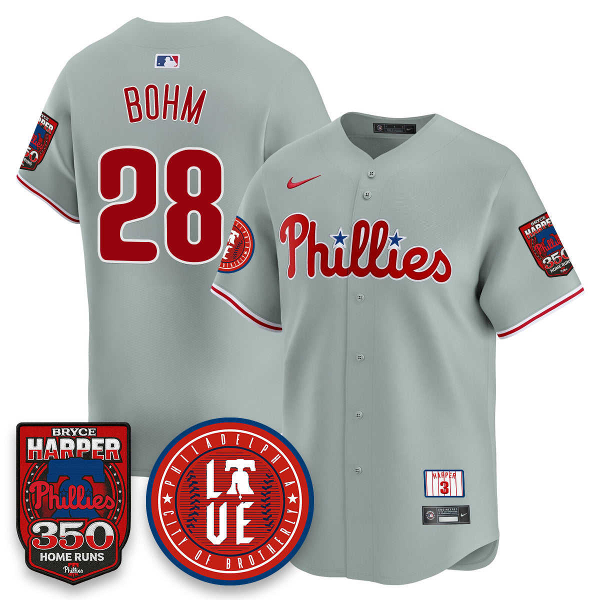 Bryce Harper PHI 350 Home Runs Men Jersey - All Stitched