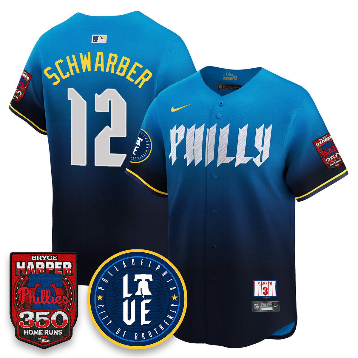 Bryce Harper PHI 350 Home Runs Men Jersey - All Stitched