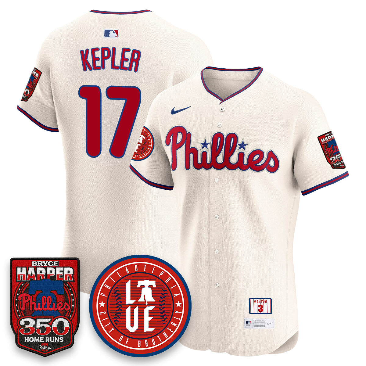 Bryce Harper PHI 350 Home Runs Men Jersey - All Stitched