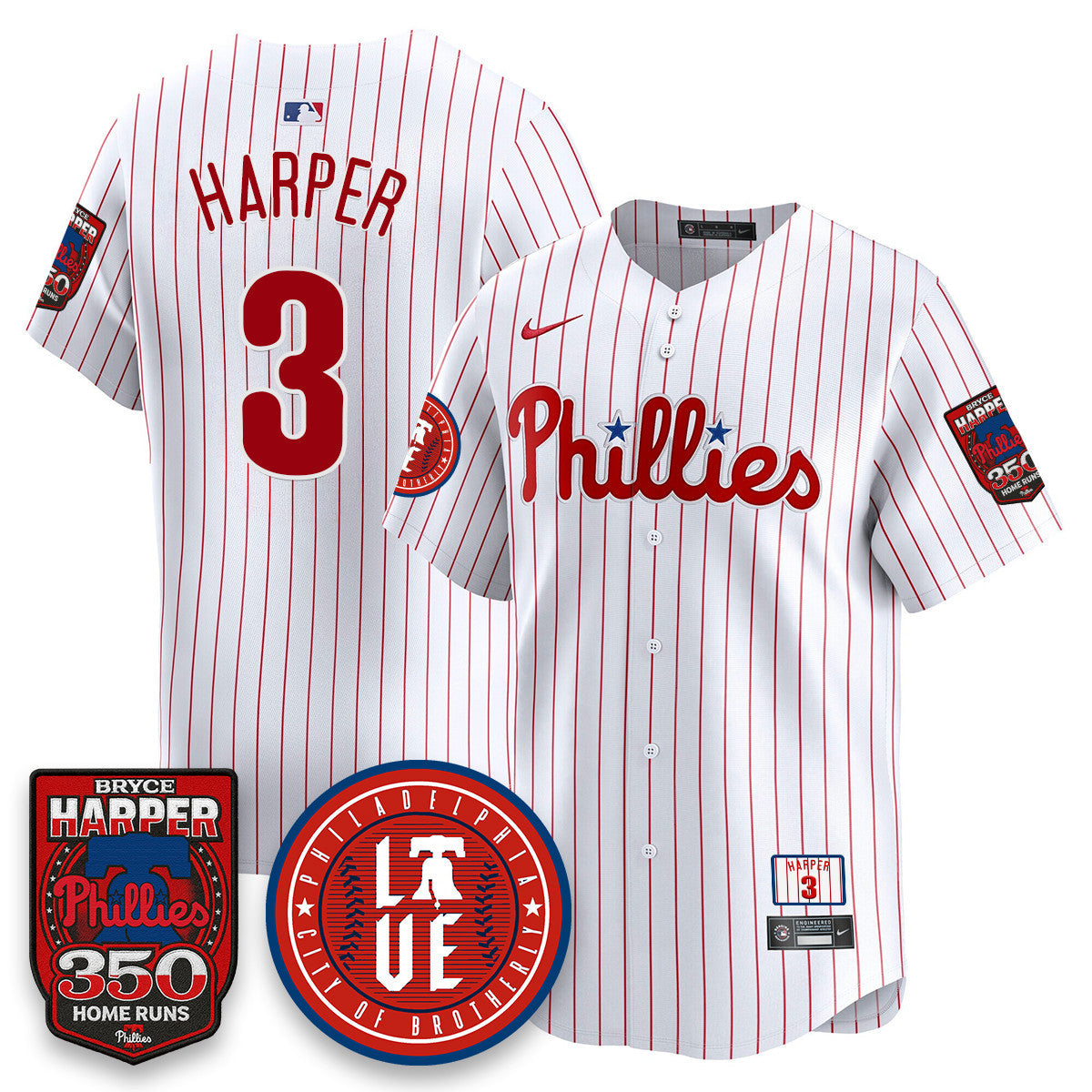 Bryce Harper PHI 350 Home Runs Men Jersey - All Stitched