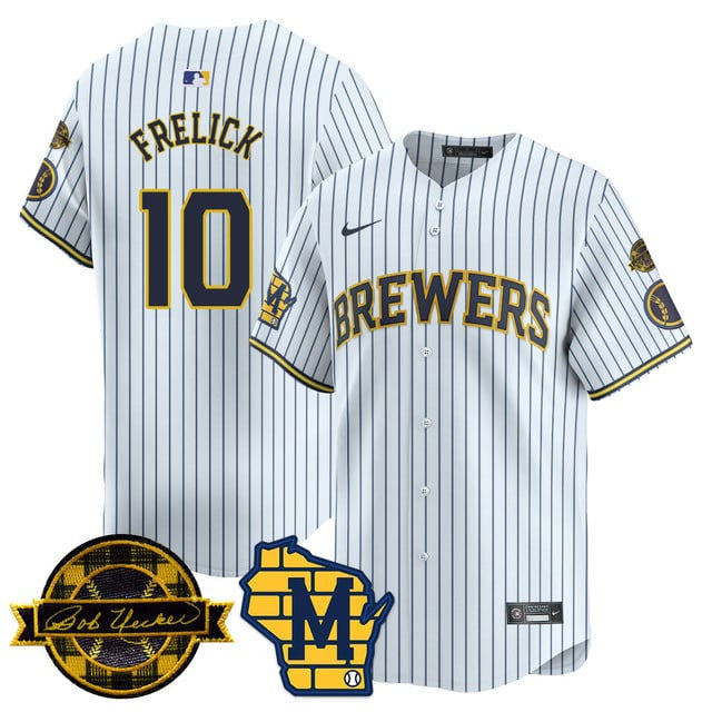 MIL Bob Uecker Patch Vapor Limited Jersey - All Stitched