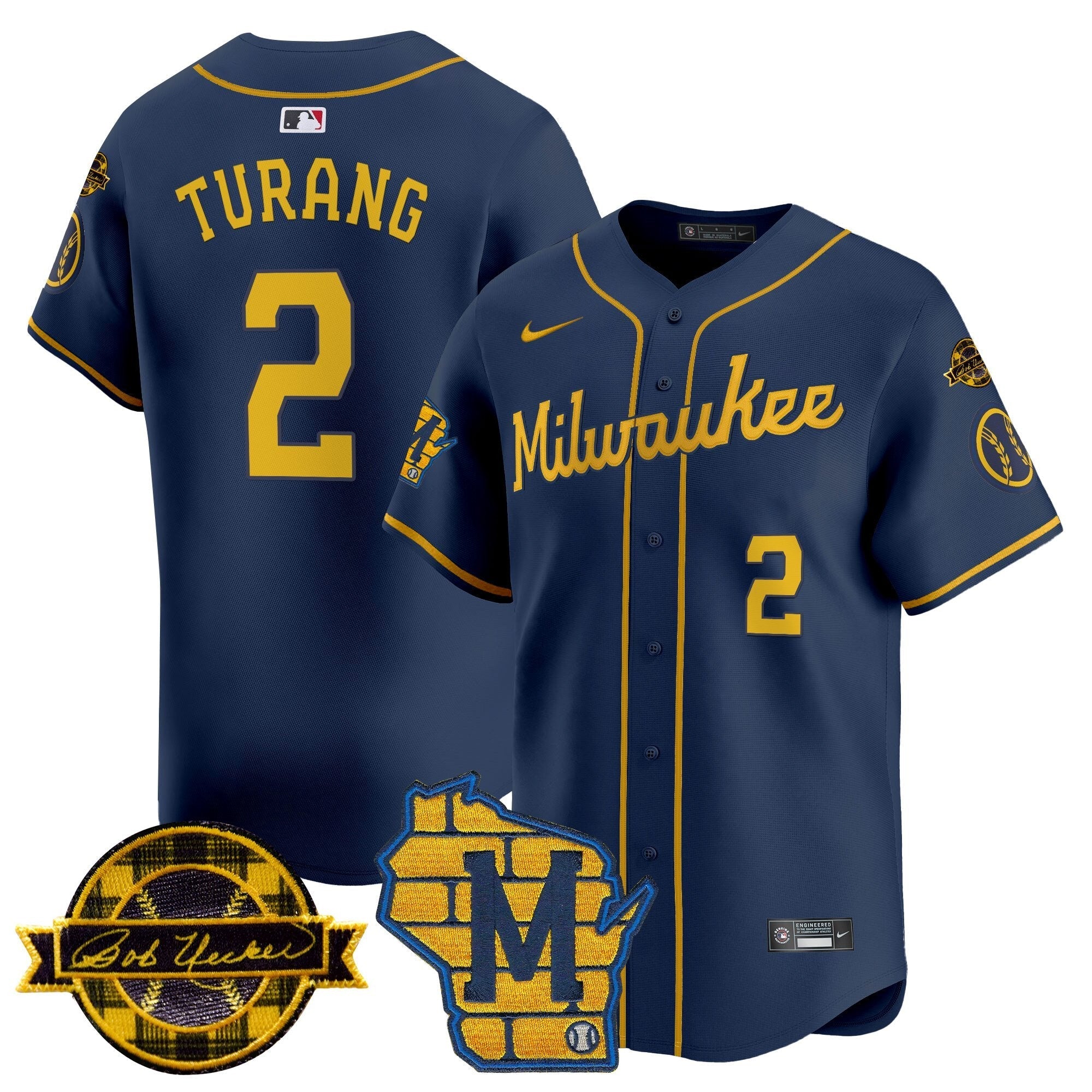 MIL Home & Bob Uecker Patch Vapor Premier Limited Jersey - All Stitched