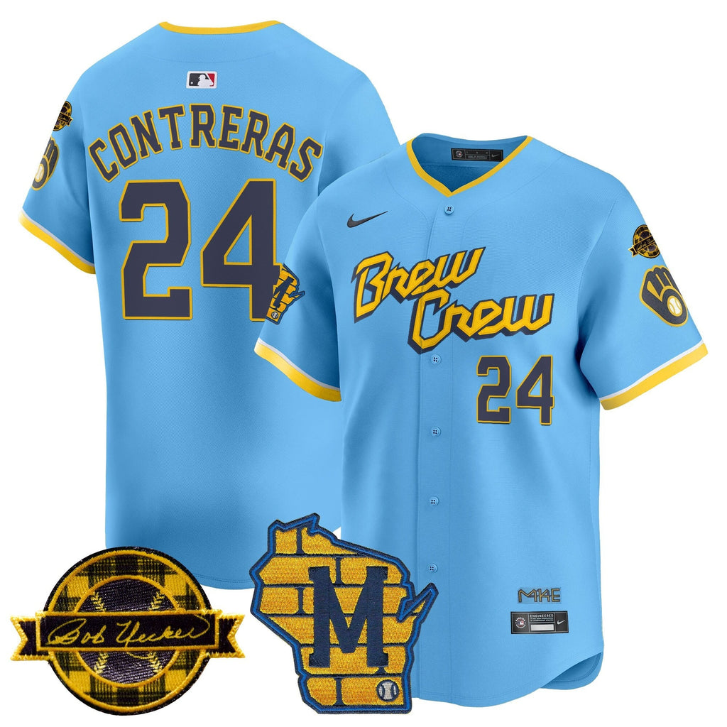 MIL Home & Bob Uecker Patch Vapor Premier Limited Jersey - All Stitched