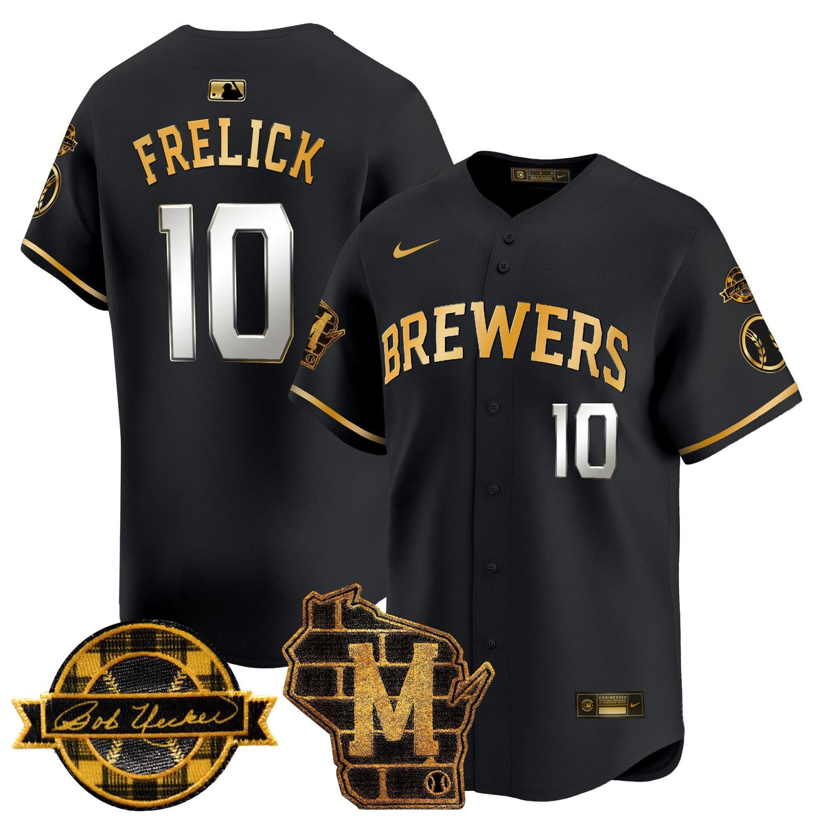 MIL Home & Bob Uecker Patch Vapor Premier Limited Jersey - All Stitched