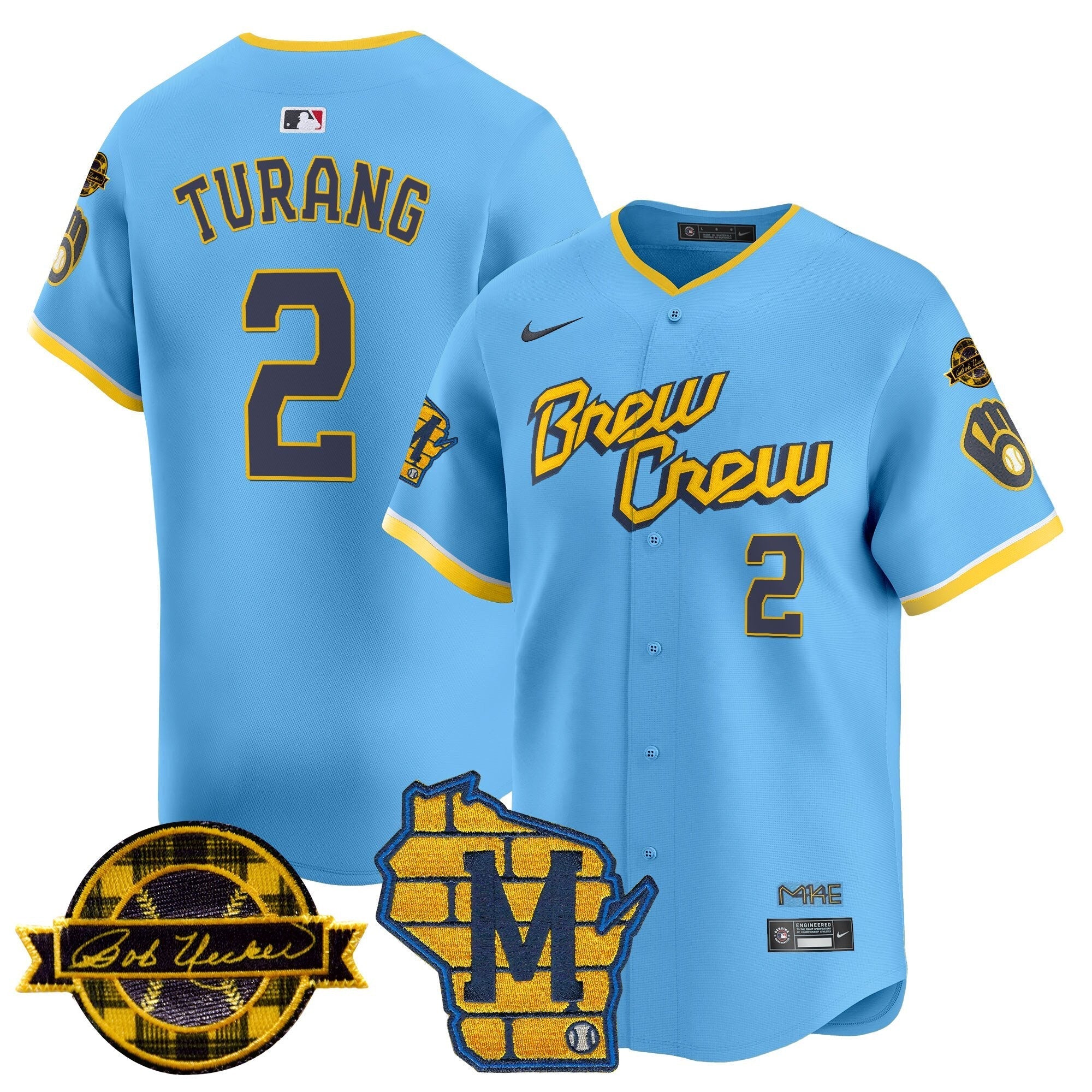 MIL Home & Bob Uecker Patch Vapor Premier Limited Jersey - All Stitched