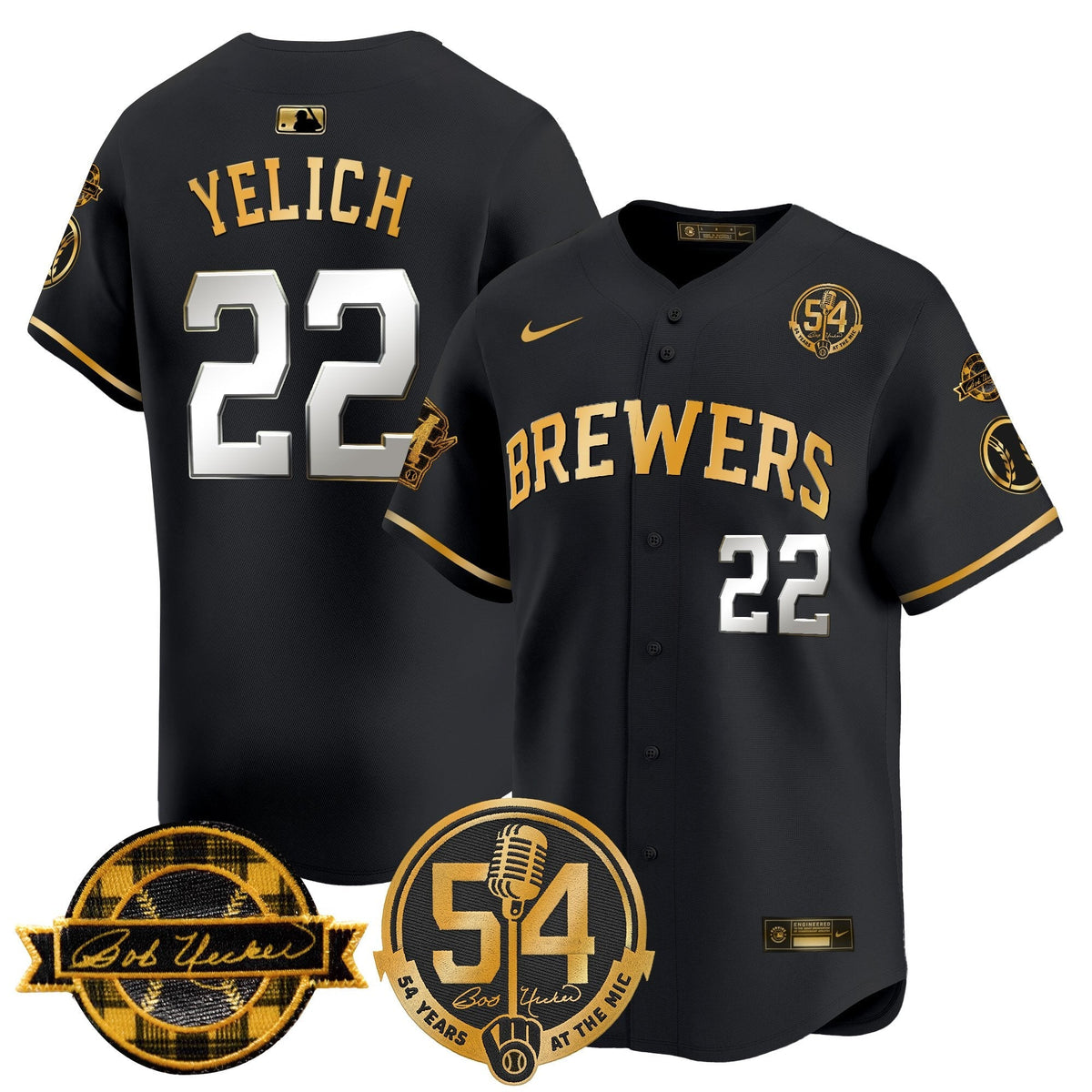 MIL 'Bob Uecker - 54 Seasons for Brewers' Vapor Premier Limited Jersey - Stitched