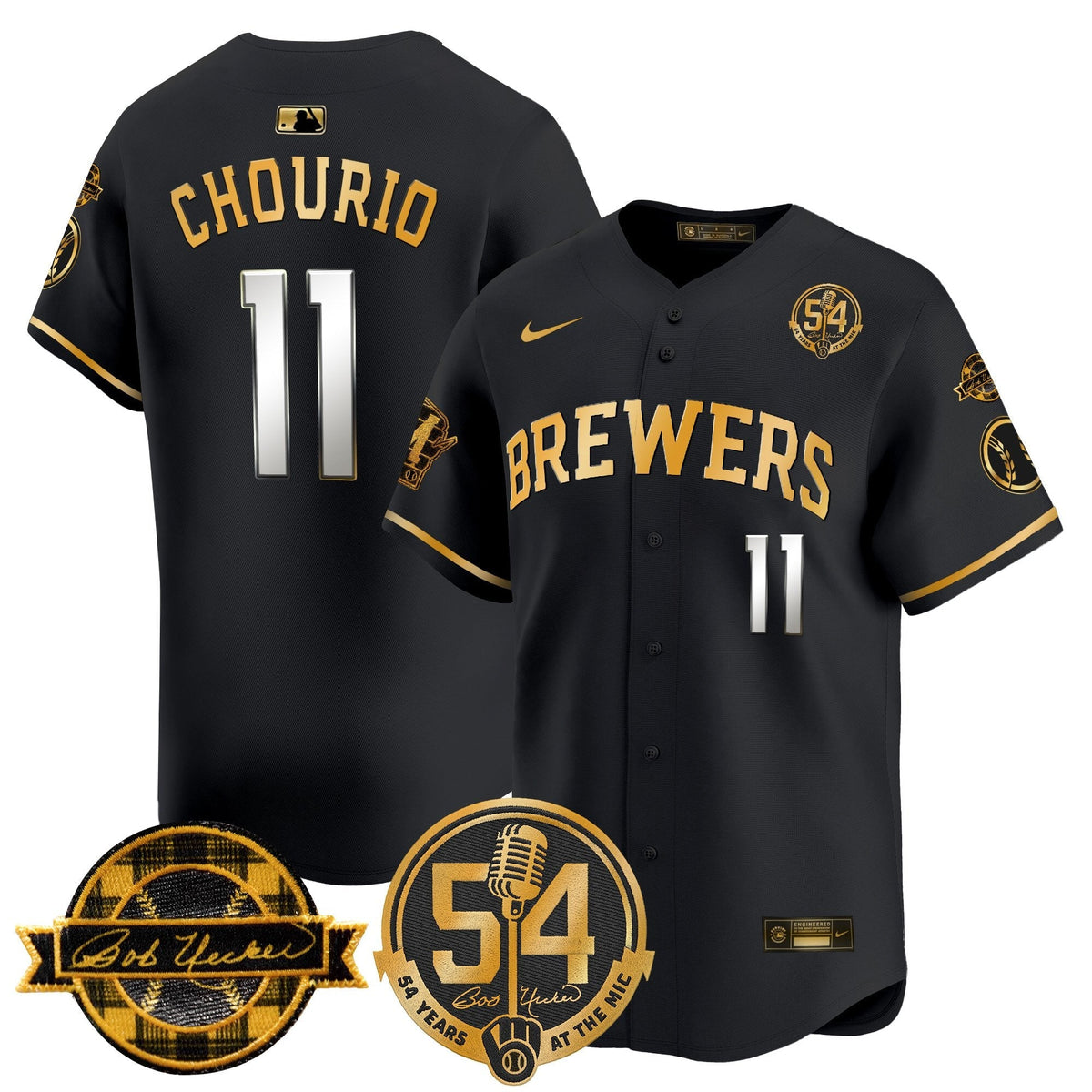 MIL 'Bob Uecker - 54 Seasons for Brewers' City Connect Jersey - Stitched
